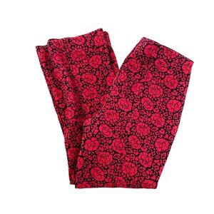 Maeve Anthropologie The Margot Red and Black Floral Cropped Pants